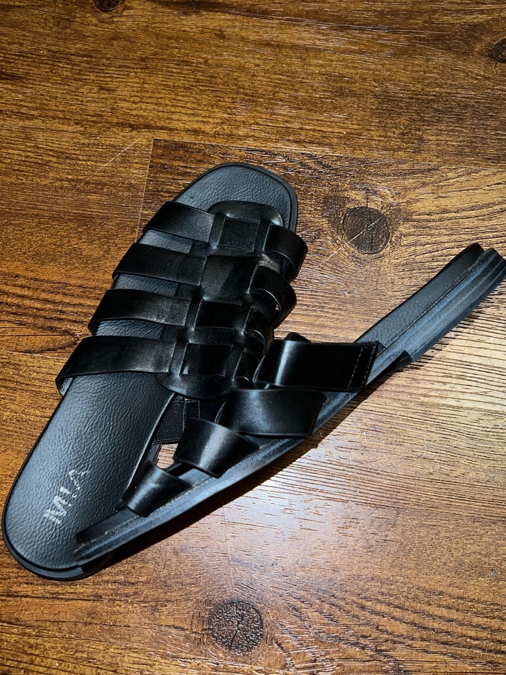 MIA Black Woven Strap Comfortable Slip On Slide Sandals Size 8.5 - Picture 5 of 7